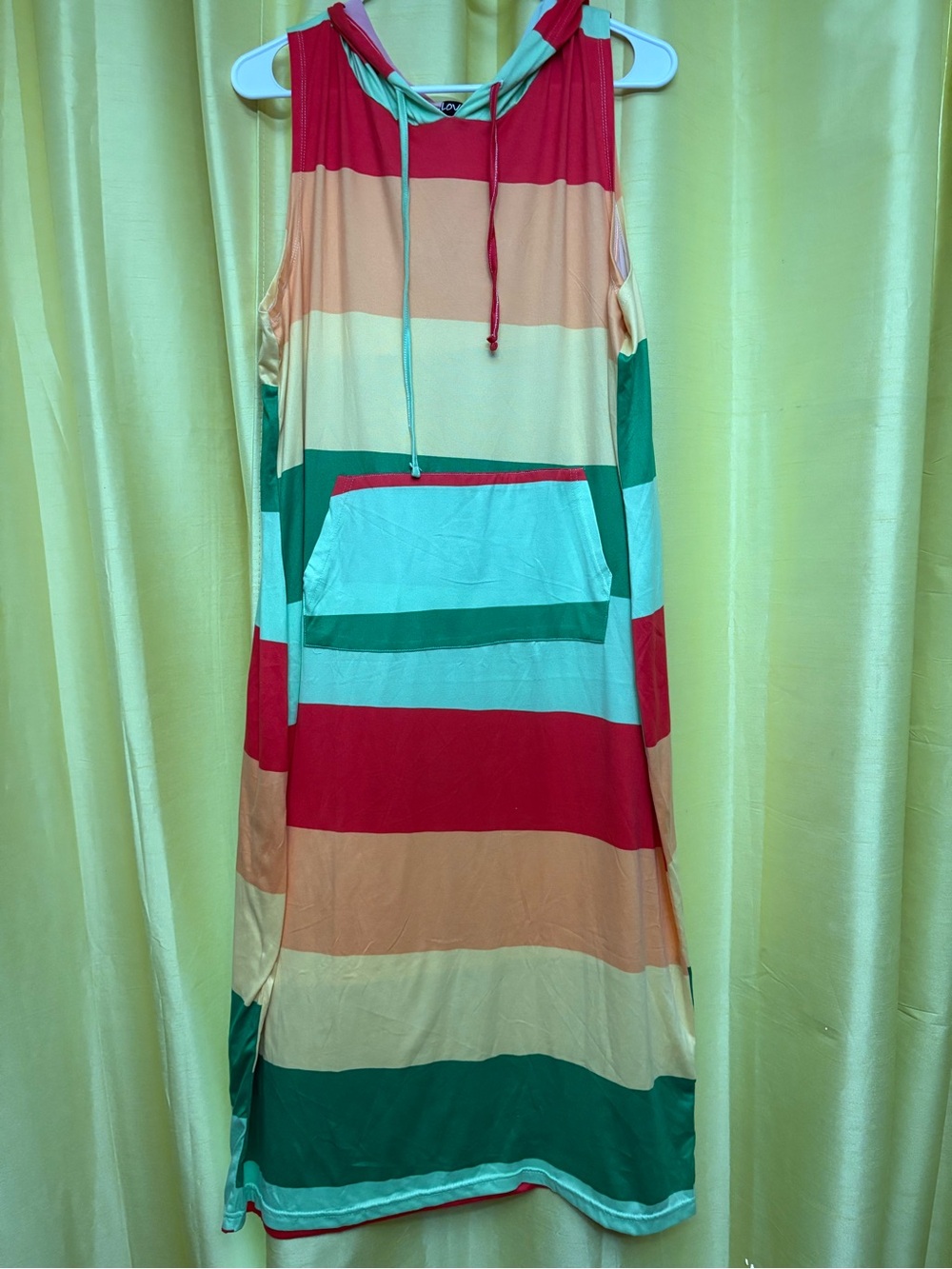 Love Sleeveless Striped Midi Dress in Red, Peach, Mint, Green